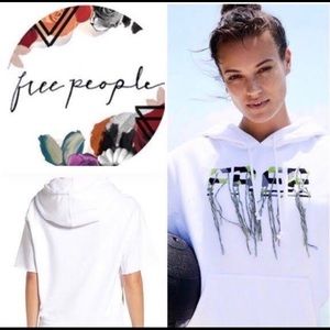 Free people FP Movement White Fringe Hoodie